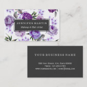 Elegant Girly Violet Lila Purple Flowers Visitekaartje (Voorkant / Achterkant)