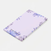 Elegant Girly Waterverf Paarse Lila Flowers Naam Post-it® Notes (Schuin)