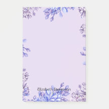 Elegant Girly Waterverf Paarse Lila Flowers Naam