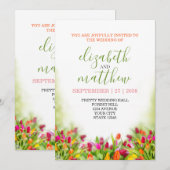 Elegant Girly Wedding Kaart (Voorkant / Achterkant)