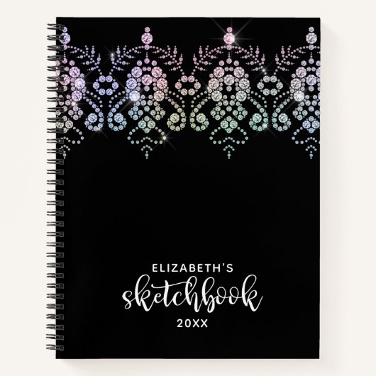 Elegant Girly White Artist Sketchbook Notitieboek (Voorkant)