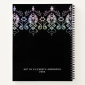 Elegant Girly White Artist Sketchbook Notitieboek (Achterkant)