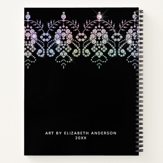 Elegant Girly White Artist Sketchbook Notitieboek (Achterkant)