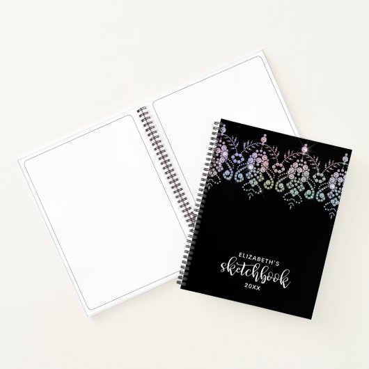 Elegant Girly White Artist Sketchbook Notitieboek (Binnen)