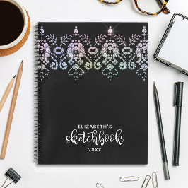 Elegant Girly White Artist Sketchbook Notitieboek