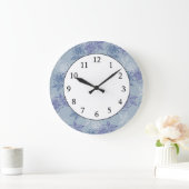 Elegant Girly White Paars Blue Floral Pattern Grote Klok (Huis)