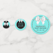 Elegant Glam Aqua Baby & Co Tiffany Baby shower Confetti (Achterkanten)