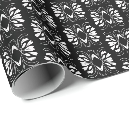 Elegant Glam Black en White Flair All Occasion Cadeaupapier (Rol Hoek)