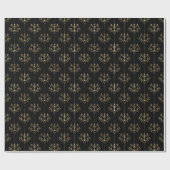 Elegant Glam Black Gold Pattern Cadeaupapier (Vlak)