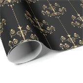 Elegant Glam Black Gold Pattern Cadeaupapier (Rol Hoek)
