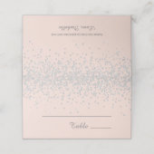 Elegant Glam Blush Pink Silver Glitter Birthday Plaatskaartje (Buitenkant ongevouwen)