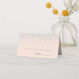 Elegant Glam Blush Pink Silver Glitter Birthday Plaatskaartje