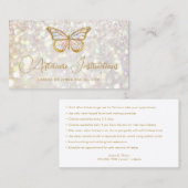 Elegant Glam Butterfly Eyelash Extension Aftercare Visitekaartje (Voorkant / Achterkant)