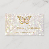 Elegant Glam Butterfly Eyelash Extension Aftercare Visitekaartje (Voorkant)