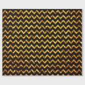 Elegant Glam Chevron Gold Black Glitter Sparkle Cadeaupapier (Vlak)
