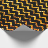 Elegant Glam Chevron Gold Black Glitter Sparkle Cadeaupapier (Hoek)