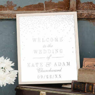 Elegant Glam Confetti Real Folie Weddenschap Afdrukken