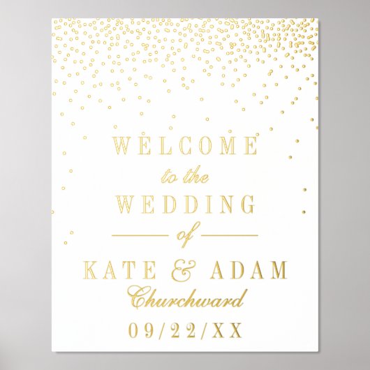 Elegant Glam Confetti Real Folie Weddenschap Folie Afdrukken (Voorkant)