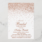 Elegant Glam Confetti Vrijgezellenfeest Real Folie Uitnodiging (Voorkant)