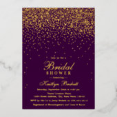 Elegant Glam Confetti Vrijgezellenfeest Real Folie Uitnodiging (Voorkant)