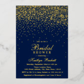 Elegant Glam Confetti Vrijgezellenfeest Real Folie Uitnodiging (Voorkant)