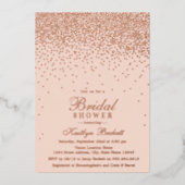 Elegant Glam Confetti Vrijgezellenfeest Real Folie Uitnodiging (Voorkant)