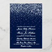 Elegant Glam Confetti Wedding Real Folie Uitnodiging (Voorkant)