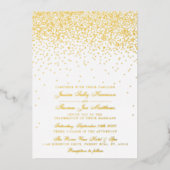 Elegant Glam Confetti Wedding Real Folie Uitnodiging (Voorkant)