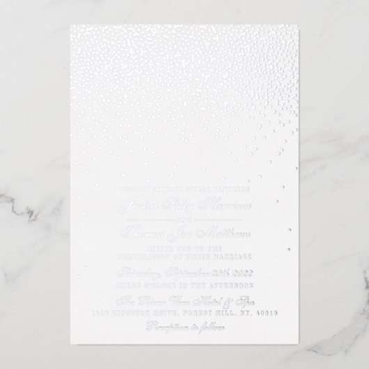 Elegant Glam Confetti Wedding Real Folie Uitnodiging (Voorkant)