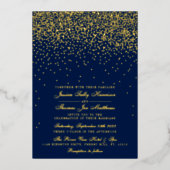 Elegant Glam Confetti Wedding Real Folie Uitnodiging (Voorkant)
