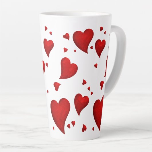 Elegant Glam Fab Chic Stylish Rood Heart Latte Mok (Rechterhoek)