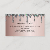 Elegant Glam Faux Silver Glitter Drift Loyalty Visitekaartje (Achterkant)