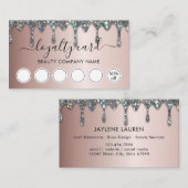 Elegant Glam Faux Silver Glitter Drift Loyalty Visitekaartje (Voorkant / Achterkant)