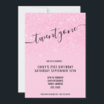Elegant Glam Glitter Pink 21st Birthday Kaart<br><div class="desc">Elegant Glam Glitter Pink 21st Birthday Uitnodiging. Minimalistisch ontwerp voor de sjabloon van de 21ste verjaardagsuitnodiging met elegante kalligrafie handgeschreven scriptlettertype.</div>