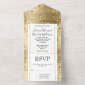Elegant Glam Gold All In One Uitnodiging (Binnen)
