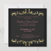 Elegant Glam Gold Birthday Invitation Kaart (Achterkant)