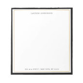 Elegant, Glam Gold & Black border Flat Notitieblok (Voorkant)