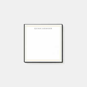Elegant, Glam Gold & Black border Flat Post-it® Notes