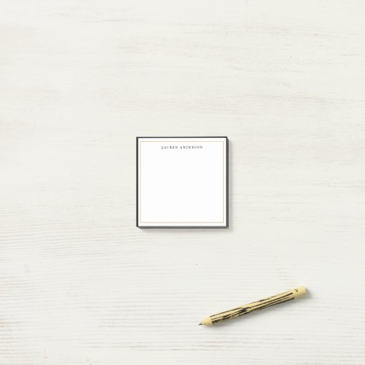 Elegant, Glam Gold & Black border Flat Post-it® Notes (Op bureau)