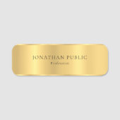 Elegant Glam Gold Blik Modern minimalistisch desig Naamplaatje (Voorkant)