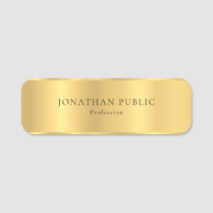 Elegant Glam Gold Blik Modern minimalistisch desig Naamplaatje