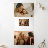 Elegant Glam Gold Joyful Typografie & Foto Drieluik Wenskaart (Binnen)