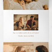 Elegant Glam Gold Joyful Typografie & Foto Drieluik Wenskaart (Binnenkant midden)