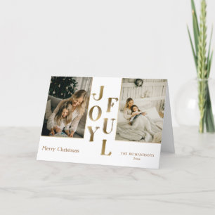 Elegant Glam Gold Joyful Typografie & Foto Feestdagen Kaart
