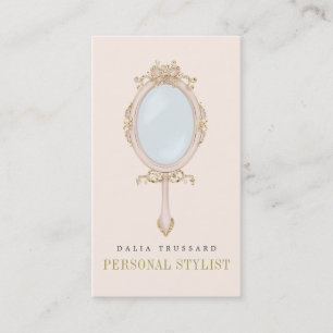 Elegant  Glam Hand Mirror-stylist Visitekaartje