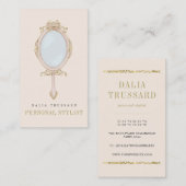 Elegant Glam Hand Mirror-stylist Visitekaartje (Voorkant / Achterkant)
