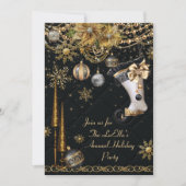 Elegant Glam Holiday Kerstfeest Uitnodigingen (Voorkant)