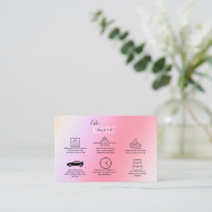Elegant Glam Holographic Cake Care Visitekaartje