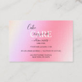 Elegant Glam Holographic Cake Care Visitekaartje (Achterkant)