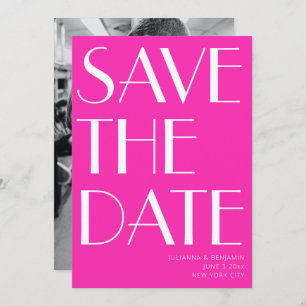 Elegant Glam Hot Pink Art Deco Foto Save The Date